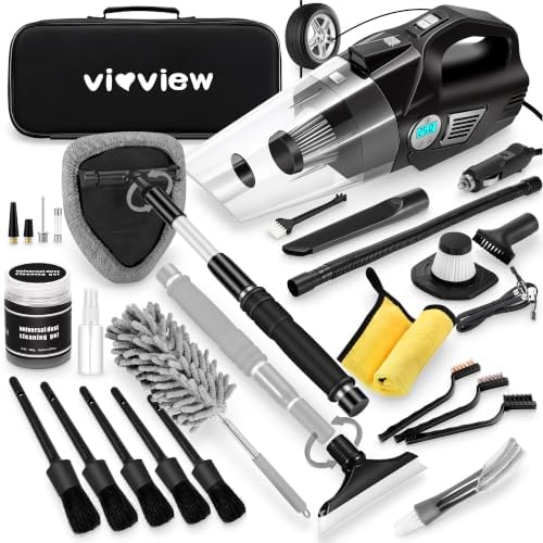25Pcs Car Cleaning Kit, Interior Detailing Kit with 4in1 High Power Vacuum