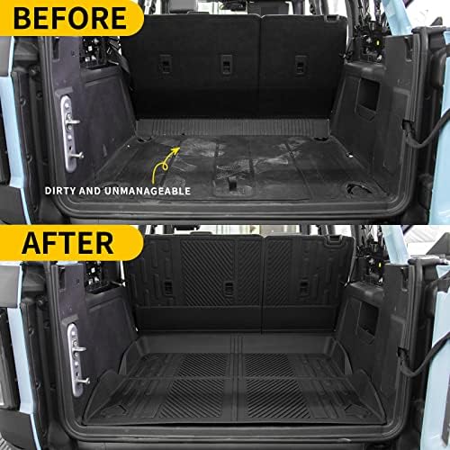 Floor Mats Compatible with 2021 2022 2023 2024 2025 2026 Ford Bronco Trunk Mat Cargo Liner Kick Mat for Ford Bronco Accessories 4 Door(Trunk Mat+Floor Mats+Rear Backrest Mats)