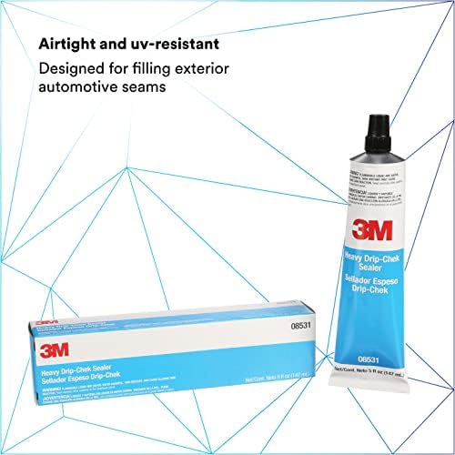 3M Heavy Drip-Chek Sealer, 08531, Heavy-Based, Weather-Resistant, Non-Sagging, 5 oz Tube , Black