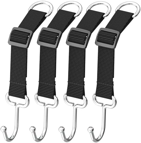 Car Headrest Hooks for Purse and Bags, 4 Pack | Adjustable Back Seat Hanger, Metal Heavy Duty, 100 lbs Capacity, Purse Holder