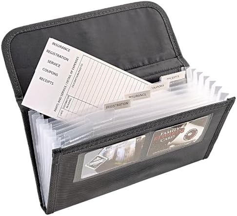 High Road Glove Box Organizer - Insurance and Registration Holder for Car Documents and Paperwork - Expandable Front Seat Organizer with Card Pockets