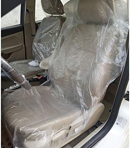 100PCS Ultra-Thick 20g Disposable Plastic Car Seat Covers Universal Clear Vehicle Seat Protector Car Chair Covers Mechanic Valet Roll Anti-Dirty Dustproof Disposable Car Seat Cover