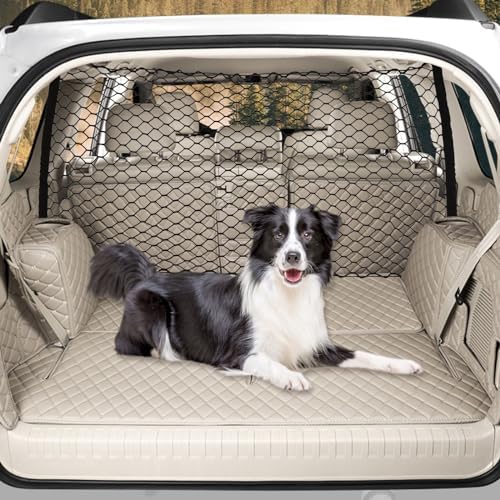 Dog Car Net Barrier for SUV - Pet Car Divider Back Seat Barrier Net, Easy to Install and Remove,with Flexible Bungee Cords Adjustable for Trucks, SUV, Vans, Universal Fit Sturdy Mesh (47 * 27 inches)