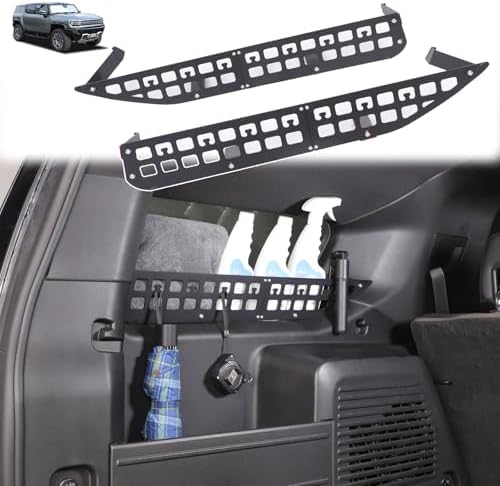 for Hummer EV Accessories Trunk Side Rack Cargo Storage Modular Shelf for 2024 2025 2026 Hummer EV SUV Trunk Organizer Rear Side Window Left and Right Multifunctional Storage Basket Bag (2PCS)