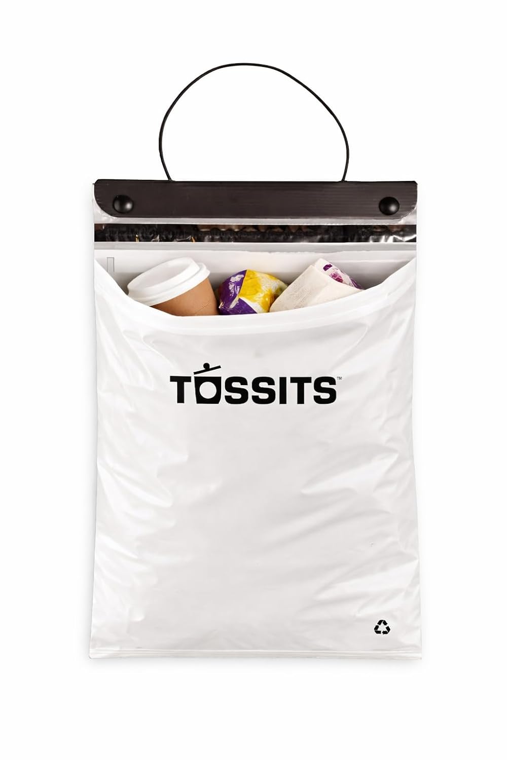 Tossits Hanging Car Trash & Garbage Bags, Disposable, Black 21 Count