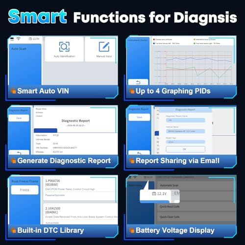 XTOOL D6 OBD2 Scanner with Carrying Case, Free Update Full System Diagnostic Scan Tool with 15 Services, ABS Bleed, FCA & CAN FD
