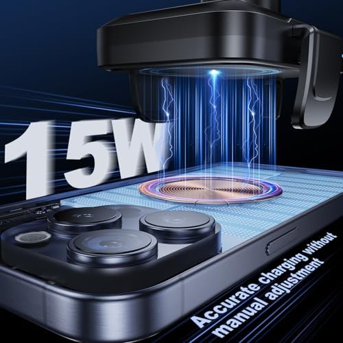 Wireless Car Charger Car Cup Phone Holder 15W Fast Charging Auto Clamping