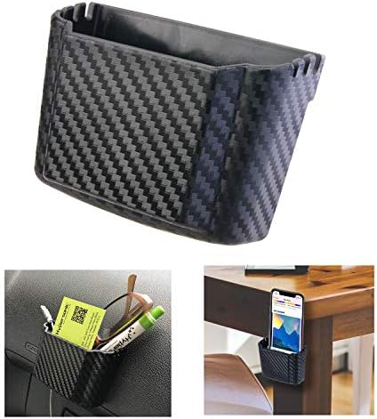 Hypersonic Front Seat Car Organizer Universal Vehicle Dashboard Pocket Holder Plastic Black Cargo Storage Box Holds Phone Money Cards Keys Glasses Remote