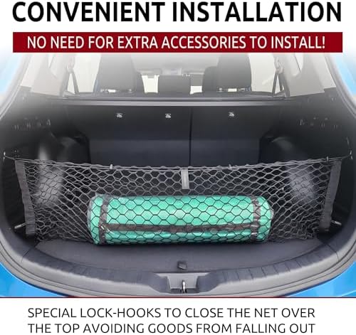 Envelope Style Trunk Mesh Cargo Net for Toyota RAV4 2013-2025, Automotive Exterior Accessories - Premium Car Storage Organizers, Cargo Bed Net for Pickup Truck, Smart Vehicle Storage Organizer