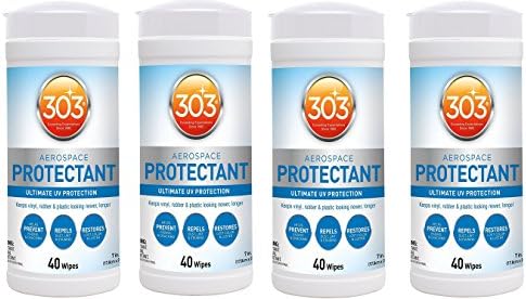 303 (30321) UV Protectant Wipes for Vinyl, Plastic, Rubber, Fiberglass, Leather & More Dust and Dirt Repellant - Non-Toxic, Matte Finish, 80 Towelettes, 2PK