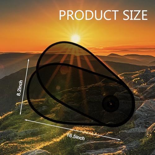 2PCS Car Shades for Side Windows, Adjustable & Rotatable Side Window Sun Shade, Baby Safe Car Windshield Sun Visor, Sun Blocker, Heat & Glare Protection, Universal Fit for Most Cars (Black)
