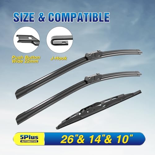 5 PLUS Windshield Wipers Replacement For 2013-2021 Buick Encore, 2015-2022 Chevrolet Trax Windshield Wipers, Original Equipment Automotive Replacement Windshield Wiper Blades 26"+14"+10"(3 Wipers)