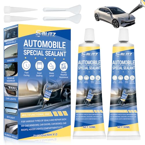 Automotive Body Adhesive Sealant, Windshield Sealant - 100ml Car Trim Glue, Car Glue Exterior & Interior, Heat Resistant & Strong Seal, Car Body Sealant for Weatherstrip, Door Rubber, Plastic Trim