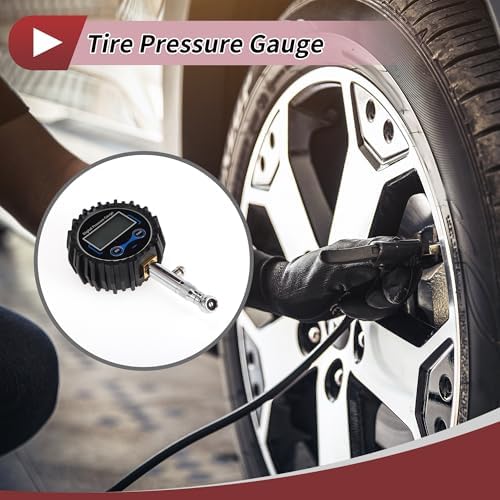 1 Set Universal Digital Tire Pressure Gauge W/Tire Cap 0-200PSI Digital Air Pressure Meter for Cars