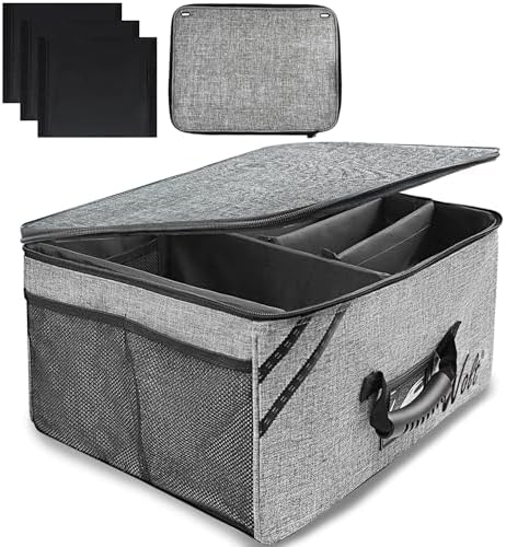 WOLT Car Trunk Organizer with Lid, Collapsible Multi Compartment SUV Organizer with Non-Slip Base Adjustable Straps