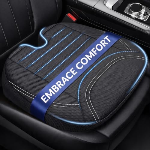 ZIKEE Wedge Car Seat Cushion for Tailbone Pain Relief & Better Visibility, Ergonomic Memory Foam Seat Cushion for Car with Breathable Channel Design, Fits Car, SUV, Truck, Non-Slip Mesh Cover