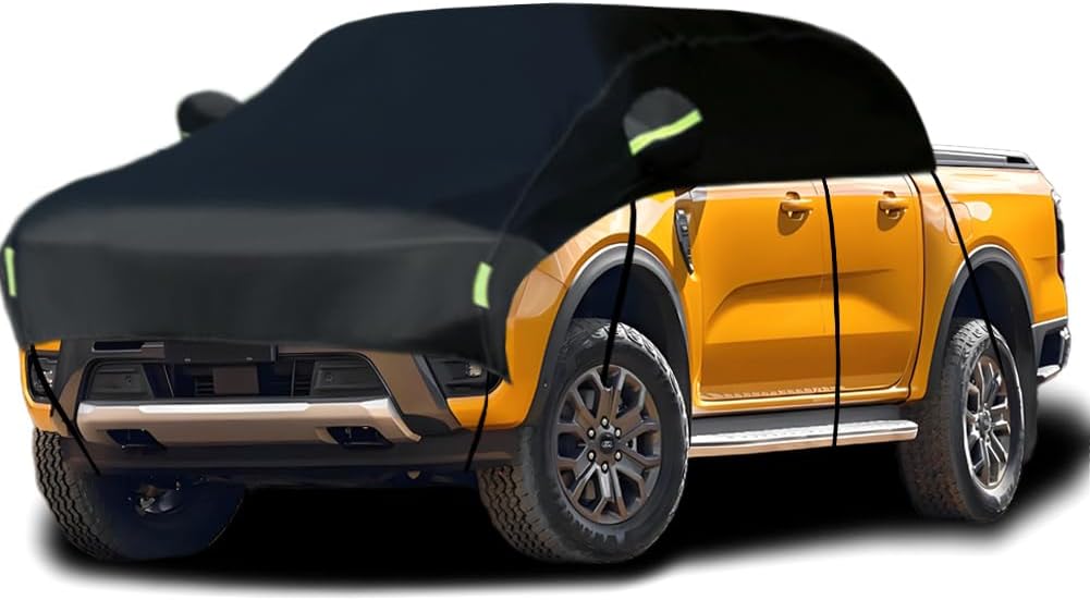 Half Car Cover Car Cover for Sunshade Half Car Body Cover Snow Cover Waterproof Universal Black 210D with Cotton (SUV/MPV)