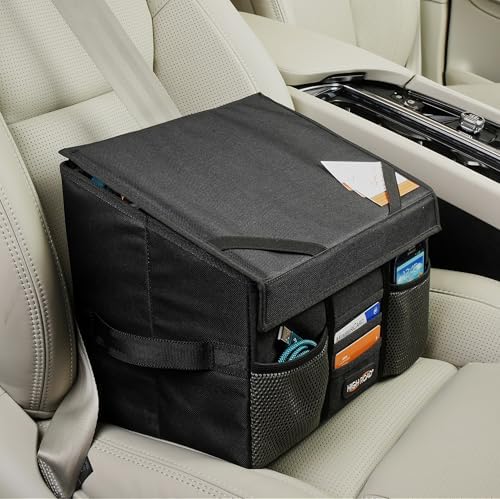 High Road Carganizer Front Seat Car Office Organizer and Mobile Office Work Truck Organizer with Filing Dividers and Desk Top Cover | Front Seat