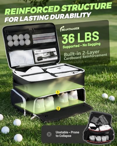 BRANTMAKER Golf Trunk Organizer, Golf Accessories for Men/Women to Storage Stuff and Gear, Cool Gifts for Golfers, Dad, Him/Her, Birthday or Father’s Day