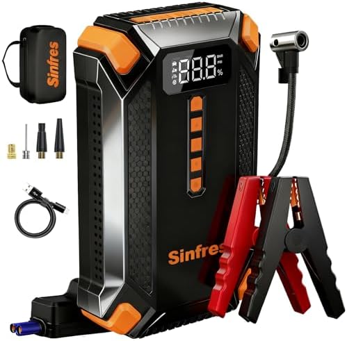 1000A 12V Jump Starter with Air Compressor, Portable Battery Booster Pack
