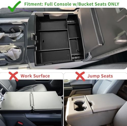 Zxiaochun Center Console Organizer for 2023-2026 Ford F250 F350 F450 F550