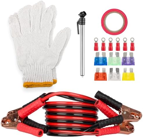 Stalwart Roadside Emergency Car Kit, 30-Piece, Gray/Red