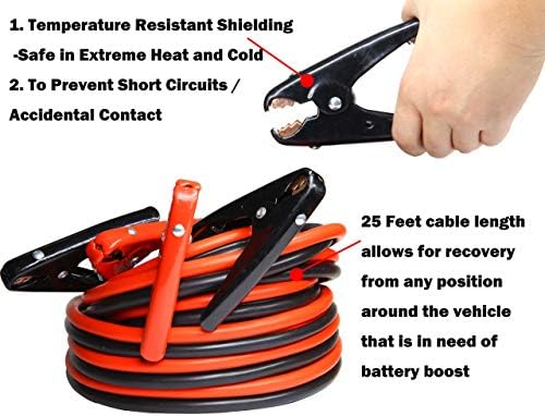 Heavy Duty Booster Jumper Cable1 Gauge x 25 Ft. x 800A Heavy Duty for Car Van Truck G8251C