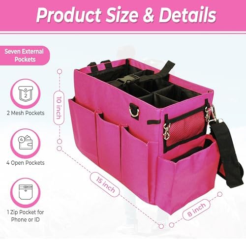 Car Trunk Organizer - Large Capacity Storage Bag with Adjustable Straps | Collapsible Auto Organizer for SUV Sedan Backseat | Durable Easy Clean Pink