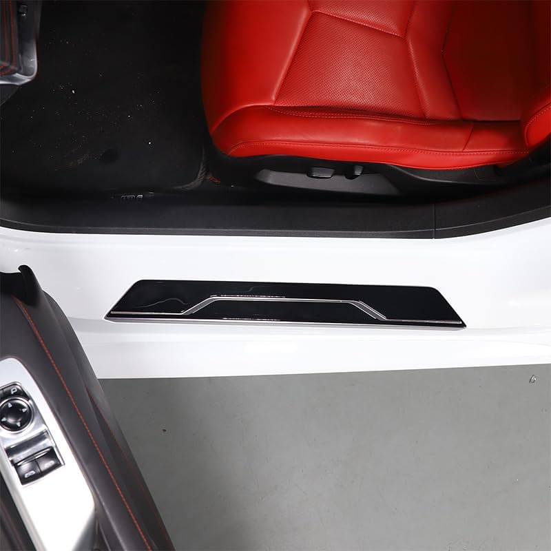 2PCS Car Door Sill Protector,Automotive Door Entry Guard Compatible with Corvette C8 Stingray Z06 Z51 2020-2024,PVC Waterproof Threshold Anti-Scratch Sticker (Style A)