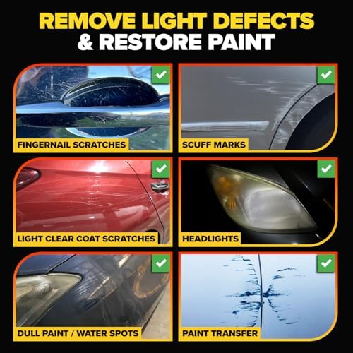 Carfidant Scratch and Swirl Remover - Car Scratch Remover for Vehicles Paint - Polishing Compound for Cars - Universal Repair Car Paint - 8.4 fl. Oz with Buffer Pad