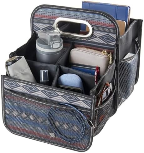 High Road Car Organizer with Cup Holder Dividers - Front Seat Organizer for Drivers or Middle Seat Car Organizer for Kids - Portable Car Caddy with Easy Carry Handle