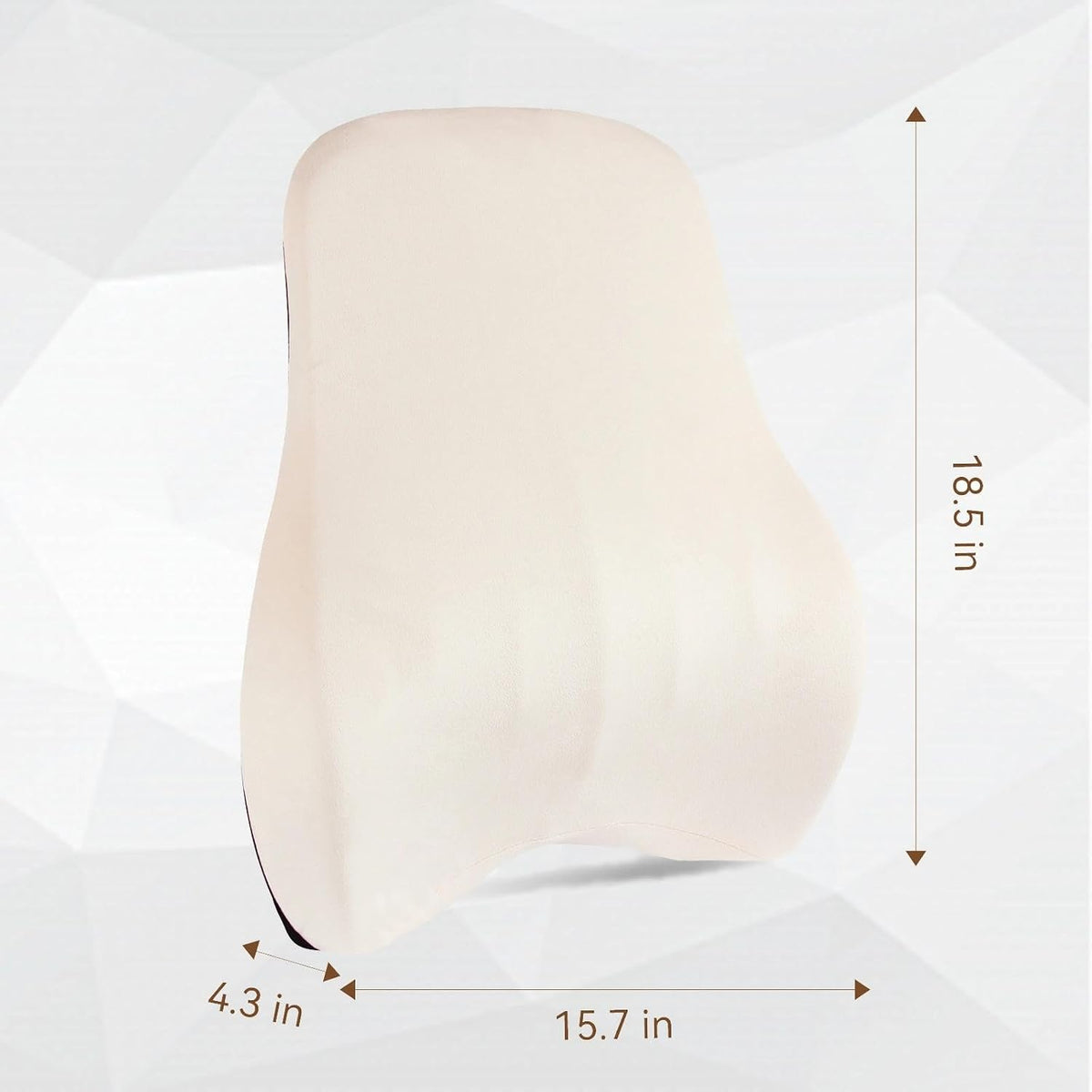 Memory Foam Lumbar Support Pillow For Car Seat,Office Chair,White 1pcs