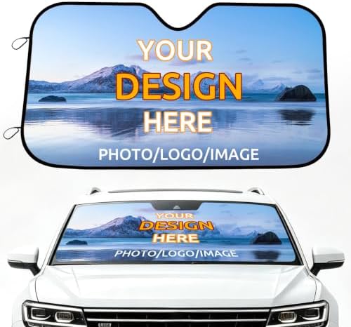 Custom Windshield Sun Shade with Personalized Photo Logo & Text
