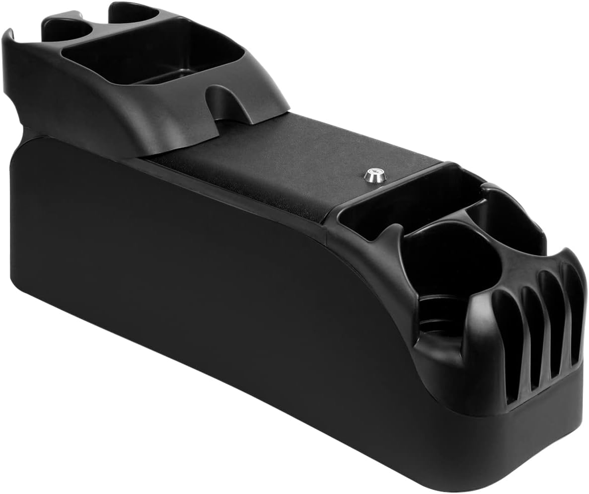 Moblorg Center Console for Minivans, SUVs, Middle Van Console, Extra Cup Holders, Large Storage, Made in USA (Gray)