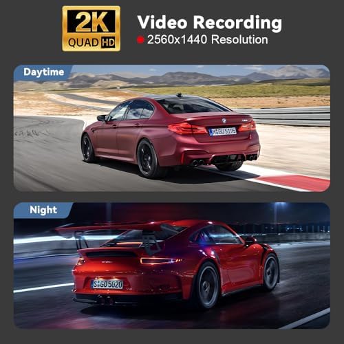 Dash Cam Front with 32G SD Card, CHORTAU 2K FHD Car Driving Recorder 1.47'' IPS Screen 170°Wide Angle Camera for Cars with APP, Night Vision,24H Parking Mode, Loop Recording, Motion Detection