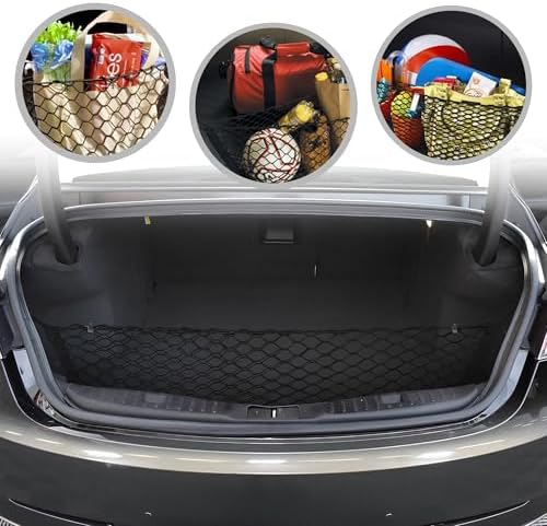 Envelope Style Trunk Mesh Cargo Net compatible with LINCOLN MKZ 2013 - 2020 - Car Accessories - Premium Trunk Organizers and Storage - Cargo Net for SUV - Vehicle Carrier Organizer for LINCOLN MKZ