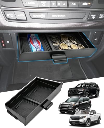 Center Console Organizer Tray for Honda Pilot 2016-2022/ Ridgeline 2017-2026/ Passport 2019-2025, Drawer Storage Box Insert, Hidden Cubby Organizer, Only Fit Models with Cubby