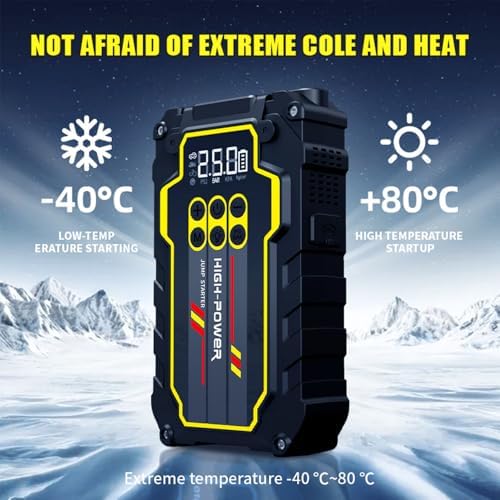 Jump Starter 4000A 12V Car Battery Booster Pack (Up to 7.0L Gas, 5.5L Diesel), Portable Power Bank with Air Compressor, 400LM LED Flashlight, SOS for Truck, SUV, Vehicles