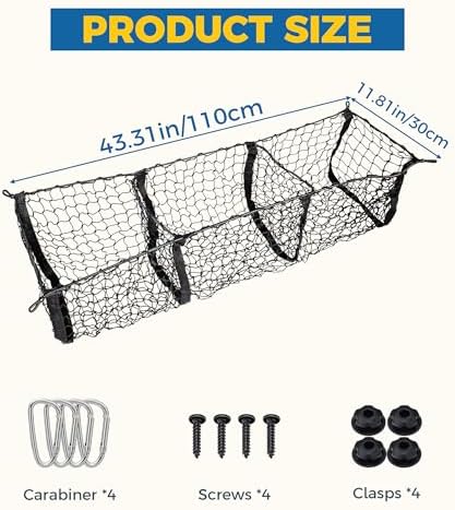 Cargo Net,Cargo Net for SUV,Truck Bed Organizer,Car Accessories Automotive Cargo Nets,3 Pocket Truck Bed Cargo Net,Truck Net Truck Storage,Mesh Storage Net for SUV, Car, Pickup Truck Bed, Etc