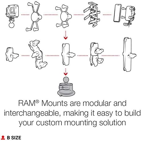 RAM MOUNTS Twist-Lock Suction Cup Base with B Size 1" Ball, Windshield & Dash Mount Base for RAM Device Holders RAP-B-224-1U