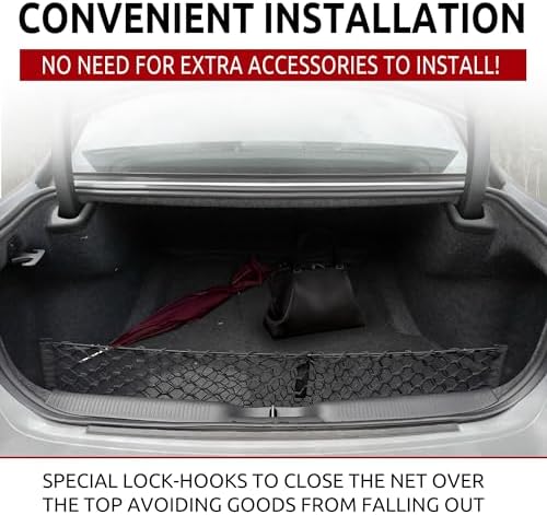 Envelope Style Trunk Mesh Cargo Net for Dodge Charger 2011-2024 - Car Accessories - Premium Trunk Organizers and Storage - Cargo Net for Sedan - Vehicle Carrier Organizer for Dodge Charger