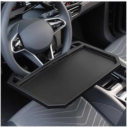Steering Wheel Tray,Black Car Table Tray for Eating,Steering Wheel Desk for Laptop Food and Car Accessories,Fits Most Vehicles Steering Wheels
