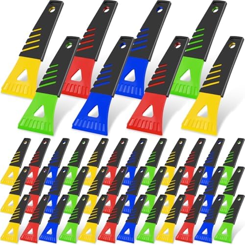 Frienda 48 Pcs Ice Scraper for Car Windshield Plastic Snow Frost Ice Removal Tools for Cars Trucks Window