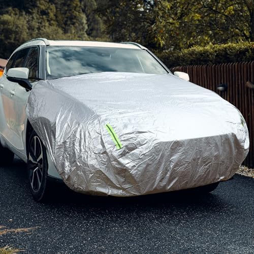Car Windshield Cover with Reflective Straps Silver Tone 79" x 41"