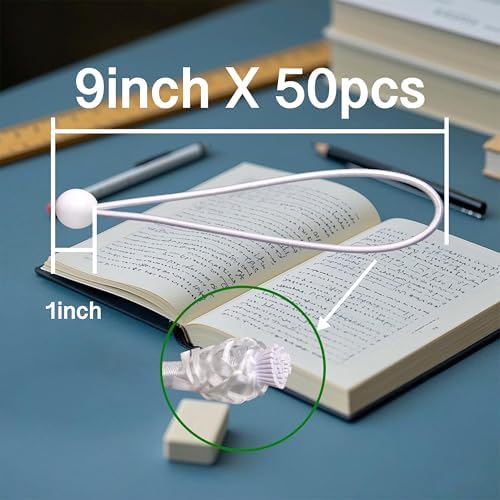 Heavy Duty Bungee Cords with Balls, 9 Inch Elastic Tie Down Straps for Outdoor Use, Ideal for Camping, Travel, Luggage, and More – 50 Pack, White