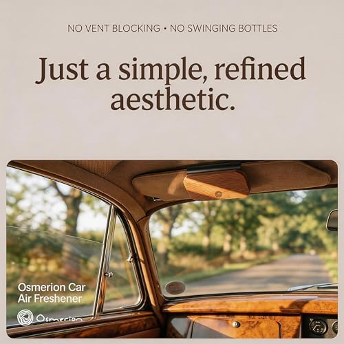 Car Air Freshener - Wood Air Freshener for Visor Clip - Long Lasting Car Odor Eliminator - Vehicle Scent Diffuser - Variety Scent Refill (Amber - Marine - English Pear, CLIP INCLUDED)