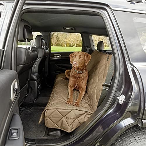 Orvis Grip-Tight Quilted Hose-Off Dog Car Seat Cover for Back Seat - Waterproof Car Seat Protector with Seat Belt Slits, Slate - X-Large