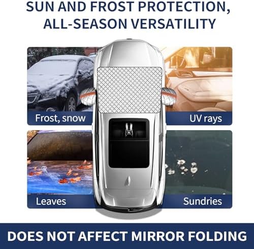 Winter Windshield Covers for Ice and Snow&Winter Car Essentials, Car Anti-Snow Cover, Snow Windshield Cover Automotive Exterior Accessories,Free Car Snow Shovel, Towel, and Gloves.