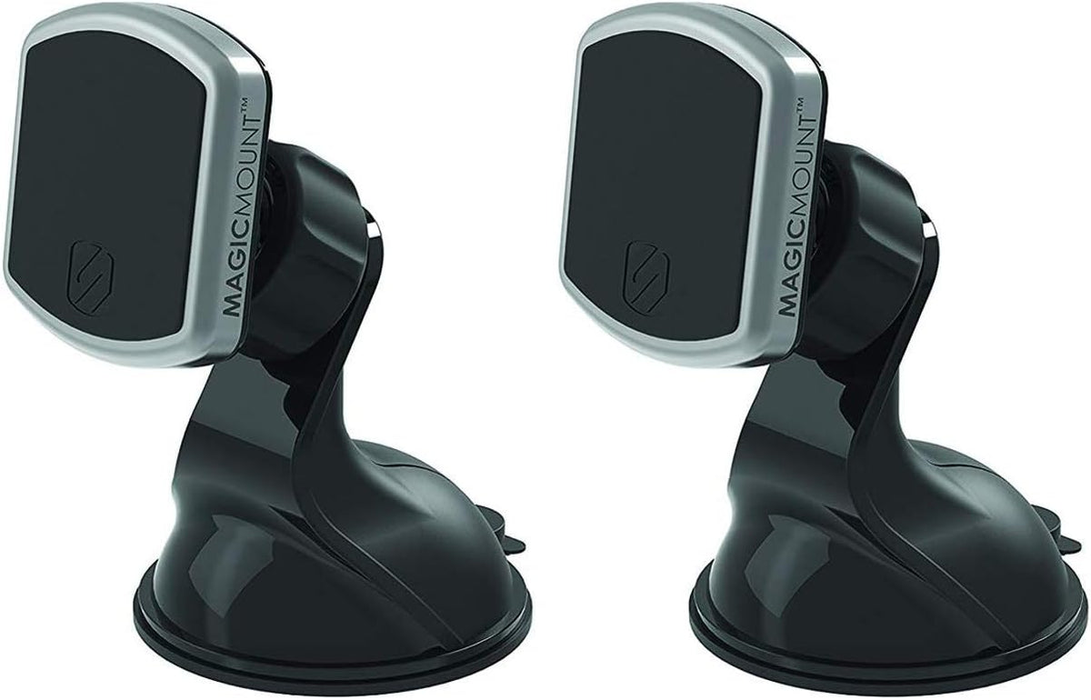Scosche MPDB MagicMount Pro Magnetic Cell Phone Car Mount with Strong Magnets & 360° Adjustable Head, Adhesive Dashboard Cell Phone Holder Compatible with iPhone, Samsung, Android, Non-MagSafe Devices