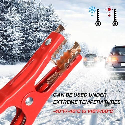 Jumper Cables for Car Battery,Heavy Duty Booster Cables for Jump Starting Dead or Weak Batteries, Emergency Start Cable for Car Van Truck with Carry Bag(8Gauge,10FT)